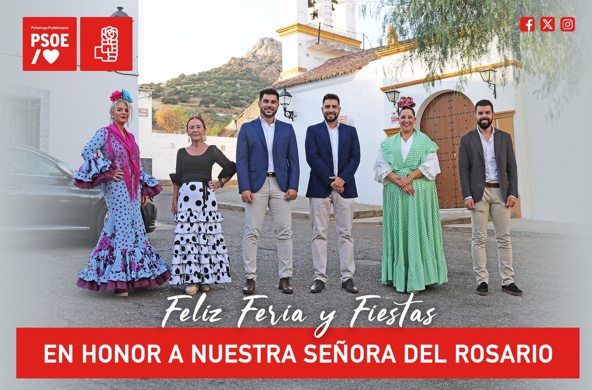 psoepenarroya's tweet photo. 💃🏻🕺🏻 En el inicio de la 𝗙𝗲𝗿𝗶𝗮 𝘆 𝗙𝗶𝗲𝘀𝘁𝗮𝘀 𝗲𝗻 𝗵𝗼𝗻𝗼𝗿 𝗮 𝗡𝘂𝗲𝘀𝘁𝗿𝗮 𝗦𝗲𝗻̃𝗼𝗿𝗮 𝗱𝗲𝗹 𝗥𝗼𝘀𝗮𝗿𝗶𝗼, desde el @psoepenarroya les animamos a disfrutar de estos días de celebración y tradición.

🎆 ¡Feliz #FeriaDeOctubre2025! 🎇 https://t.co/pYVXzKXxtH