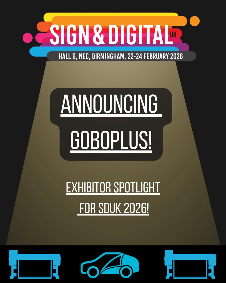 Signanddigital's tweet image. Spotlight on signage leaders: Our exhibitors for 2026!✨🙌

Announcing: ✨GOBOPLUS!✨ @goboplus 

Head over to our Instagram or LinkedIn to gain an insight on the amazing products GoboPlus have in store for the exhibition!

#signanddigital #signanddigitaluk2026 #sduk2026