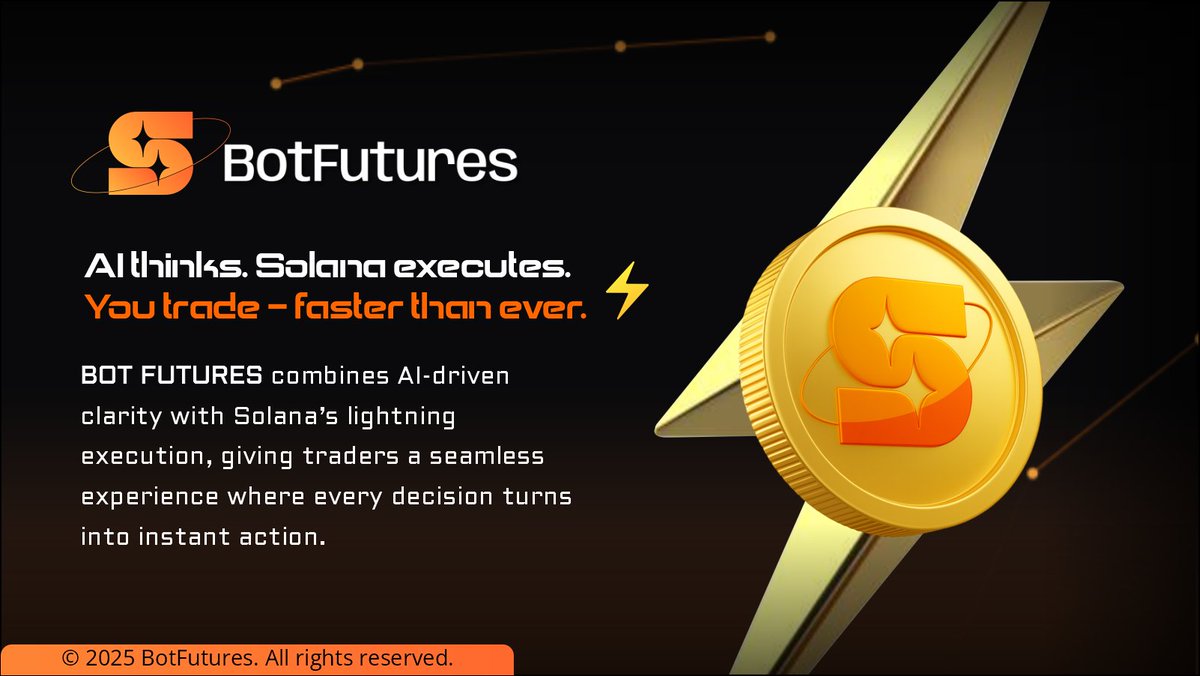 _botfutures's tweet photo. $FUTURES isn’t just fast it’s alive.
Solana speed. AI precision. Trader control. ⚡️

#FUTURES #Solana #SolanaMemecoin #Crypto #CryptoCommunity #SolanaCommunity #DeFi #pumpfun #DEXScreener https://t.co/W2Ylw1WEja