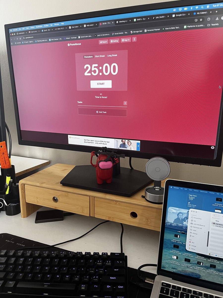 lyletimotheus's tweet photo. I’ve been dealing with cybersickness lately, that drained, dizzy feeling after hours of work behind a screen.

Didn’t think it was real until I started feeling it every day.

My fix? The Pomodoro Technique. https://t.co/sbWe9BVg2b