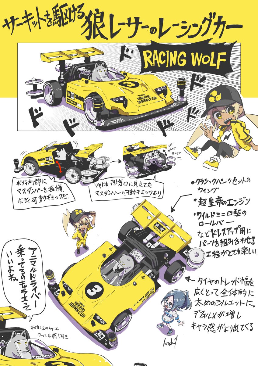 作って解説したミニ四駆イラストまとめ⚡️ ・EZシャーシ ・コンデレ