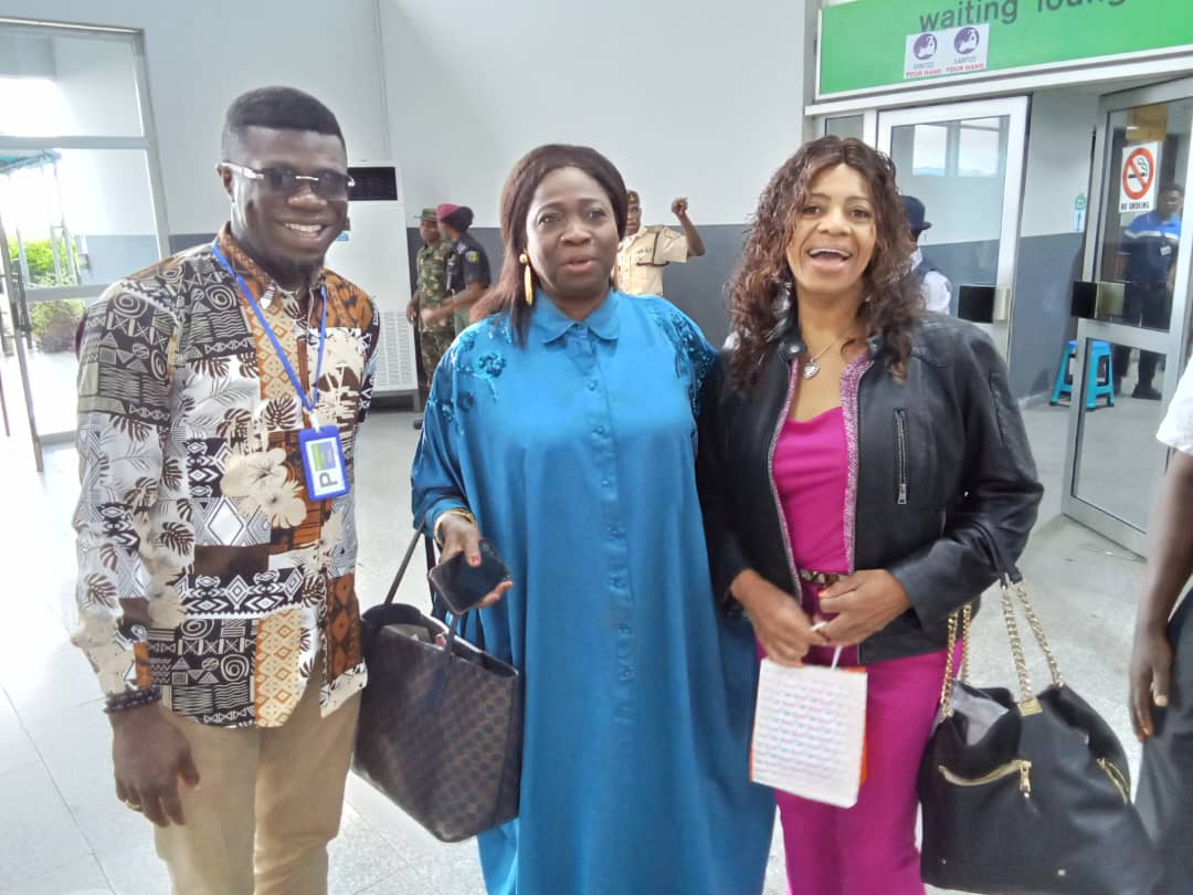 The Chairman/CEO of NIDCOM, Hon. Dr. <a href="/abikedabiri/">abikedabiri</a>, OON, arrives in Calabar to a warm and cheerful reception from Prince Otu, Chairman of the Cross River Diaspora Commission, and the Akwa Ibom State Diaspora Focal Point Officer.