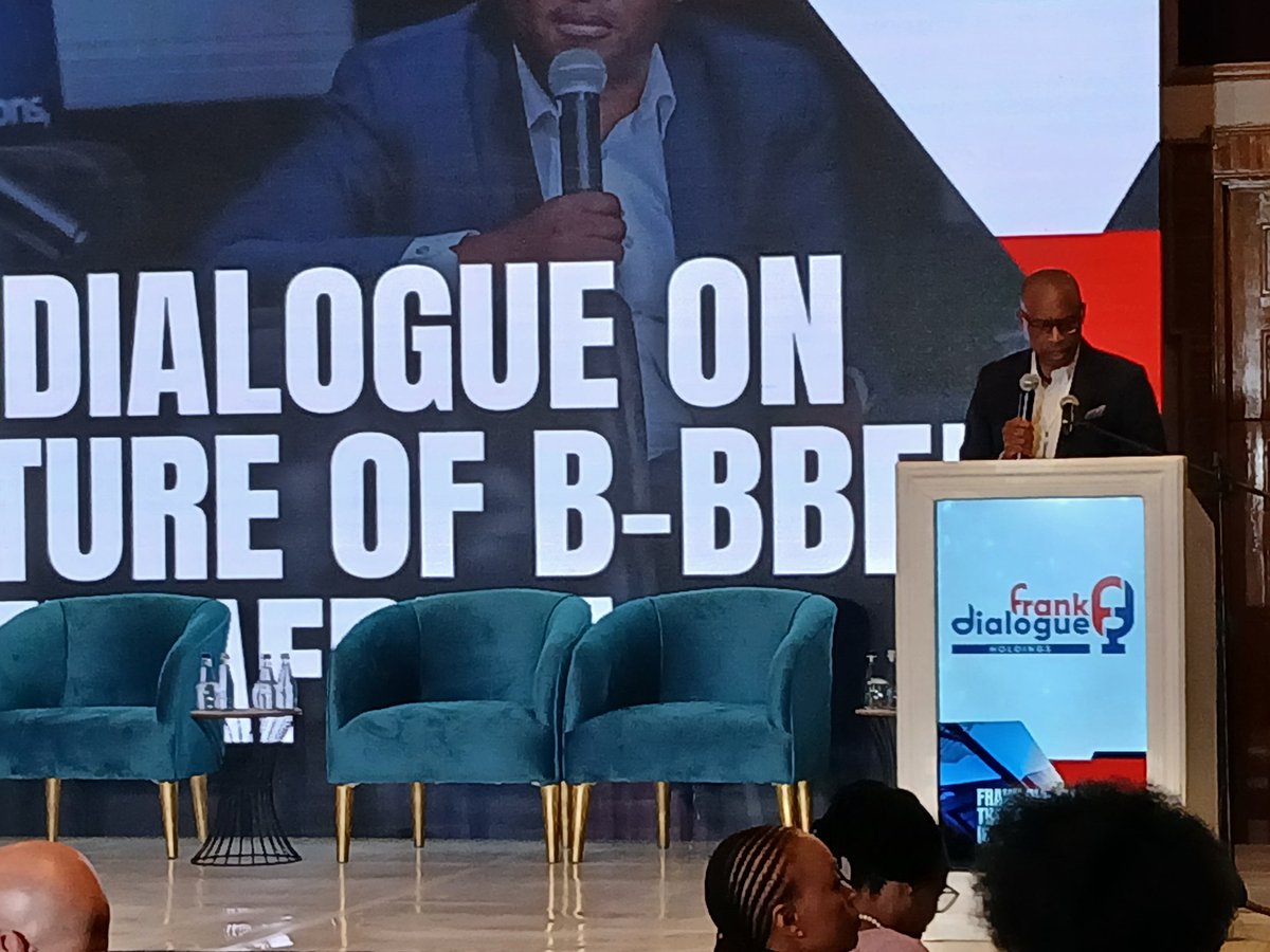 Mr Tshediso Matona (Commissioner: B-BBEE Commission) setting the scene and making a presentation @ Frank Dialogue on B-BBEE. #frankdialogues_