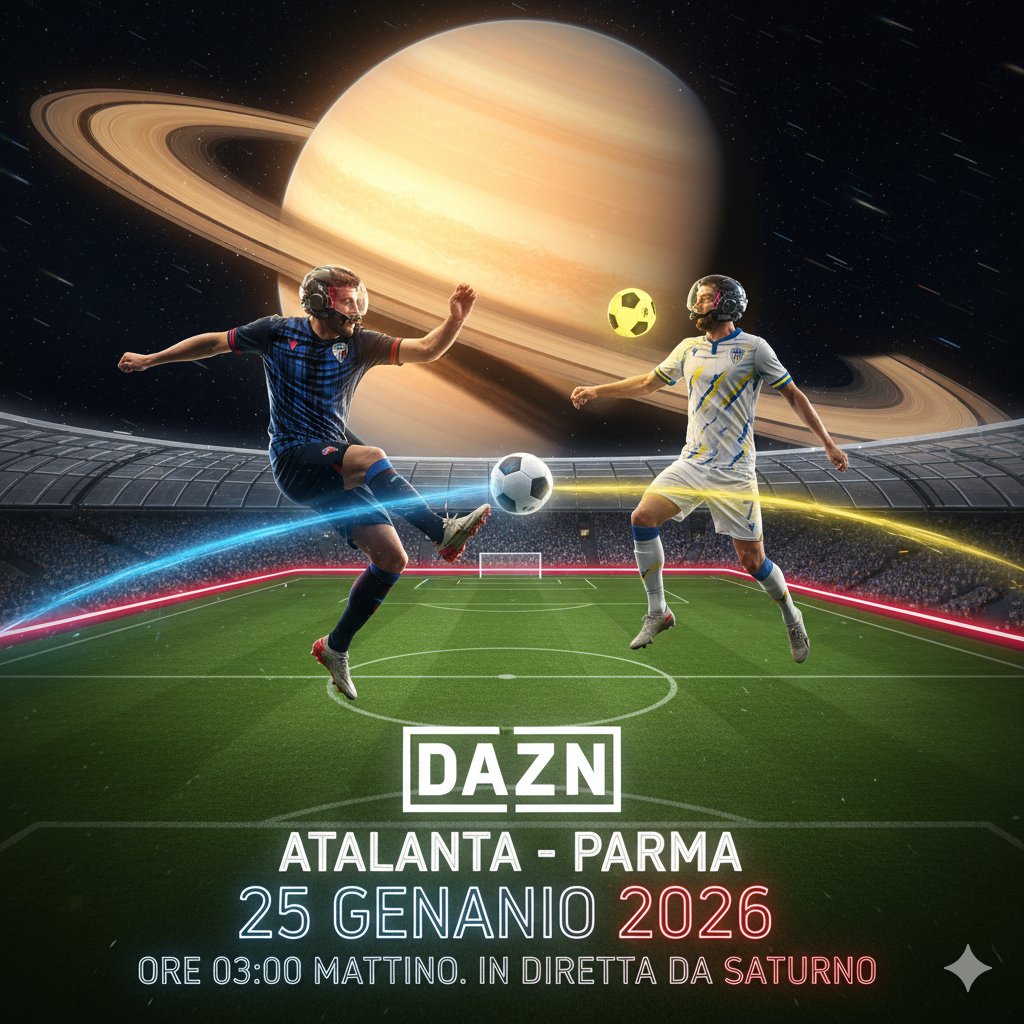 Dopo #MilanComo in Australia, per la comodità dei culoni flaccidi abbonati alle pay TV, #Atalanta Parma del 26 Gennaio 2026 DIRETTAMENTE DA SATURNO!!!
Lega Italiana Marchese Conte Piermatteo Barambani. FDPTT
#AgainstModernFootball #lapirateriauccideilcalcio #ilcalcioèdichiloama