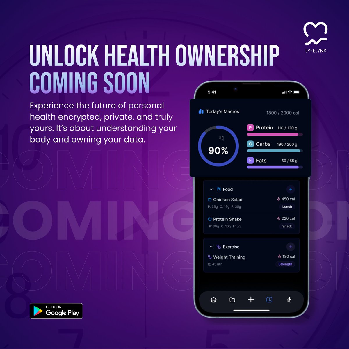 𝗖𝗼𝗺𝗶𝗻𝗴 𝗦𝗼𝗼𝗻: 𝗧𝗵𝗲 𝗙𝘂𝘁𝘂𝗿𝗲 𝗼𝗳 𝗛𝗲𝗮𝗹𝘁𝗵 𝗢𝘄𝗻𝗲𝗿𝘀𝗵𝗶𝗽 𝗶𝗻 𝗬𝗼𝘂𝗿 𝗣𝗼𝗰𝗸𝗲𝘁 🔐📱

Lyfelynk is more than a simple app. It serves as your unique entryway to health independence.
Here’s a glimpse of what’s ahead:

– 𝗭𝗲𝗿𝗼-𝗞𝗻𝗼𝘄𝗹𝗲𝗱𝗴𝗲