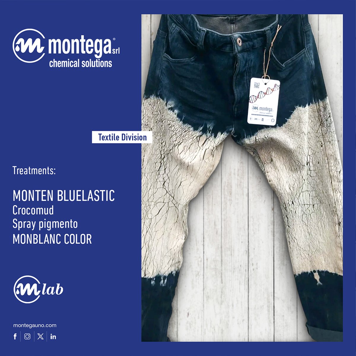 l_montega's tweet image. Artisanal denim, chemical technology.
From our M Lab, practical solutions are born to bring every design project to life. Innovation by Montega. 
Contact us to discover how to integrate our treatments into your collections.

#Montega #MontegaChemicalSolutions #MLab