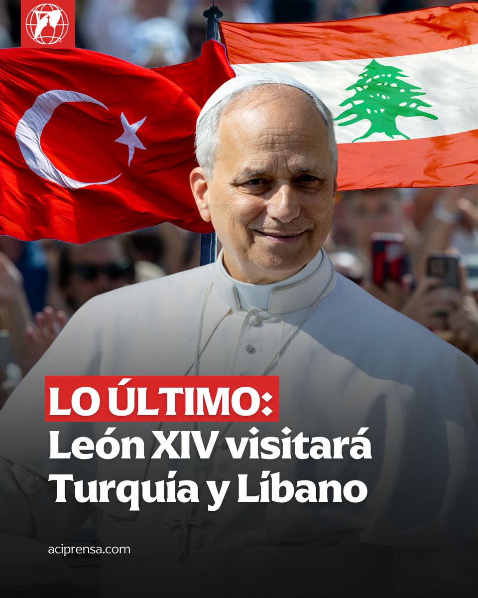 El Vaticano anunció este martes que el Papa León XIV realizará su primer viaje apostólico a Turquía y al Líbano a finales de noviembre y comienzos de diciembre de 2025.

Según el comunicado de la Santa Sede, el Santo Padre viajará a Turquía del 27 al 30 de noviembre, donde