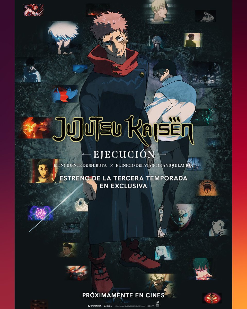 crunchyroll_es's tweet image. ⚔️ JUJUTSU KAISEN: Ejecución ⚔️

¡Échale un vistazo en exclusiva a la nueva temporada, junto a las batallas más icónicas del incidente de Shibuya en este evento épico solo en cines!

Estreno el 14 de noviembre
¡Entradas a la venta próximamente!