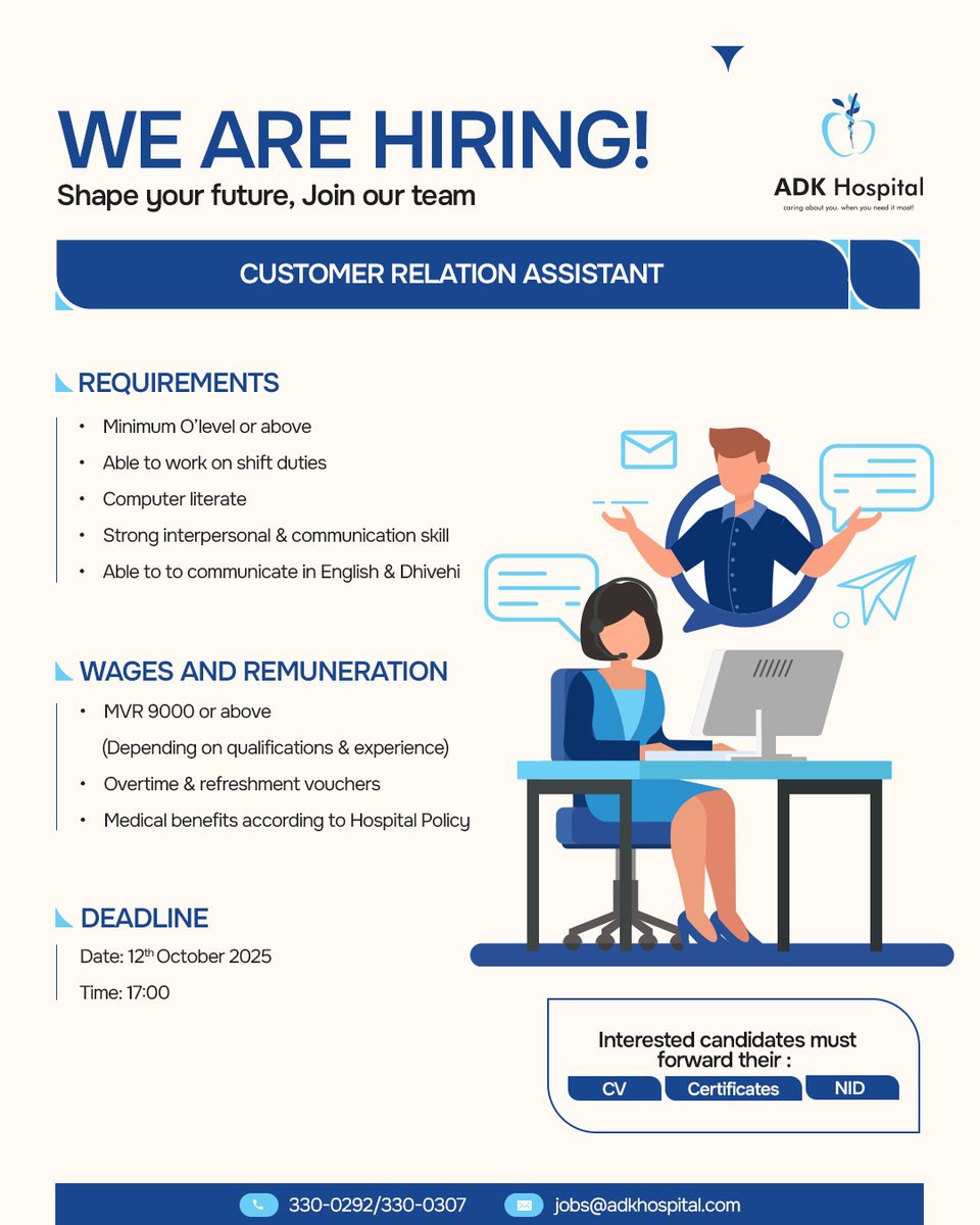 ADKHospital's tweet photo. Job Opportunity!
#ADKHospital #TeamADK https://t.co/dgQv2guIM4