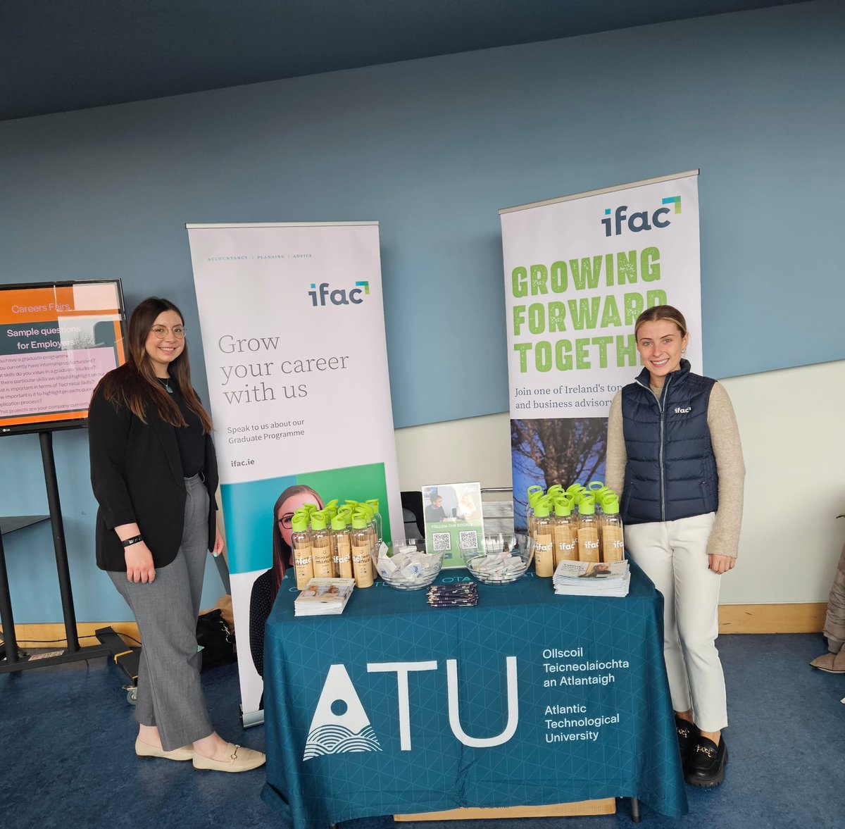 ifac_ireland's tweet image. Our careers team are up in @ATU_GalwayCity today until 2pm. If you’re around make sure and stop by our stand and chat to Louise, Lauren and Laura all about our 2026 #GraduateProgramme! #CareerFair