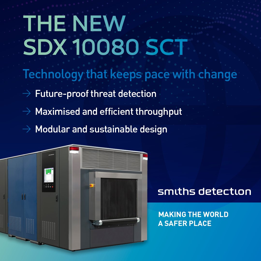 smithsdetection's tweet image. Airports are changing fast. Your screening tech should too.
Introducing the SDX 10080 SCT — a modular, future-ready air cargo and baggage screening solution.
Fast, reliable, and built to meet ECAC 3.2 & TSA 7.3 standards while supporting your ESG goals.
smithsdetection.com/solution/hold-…