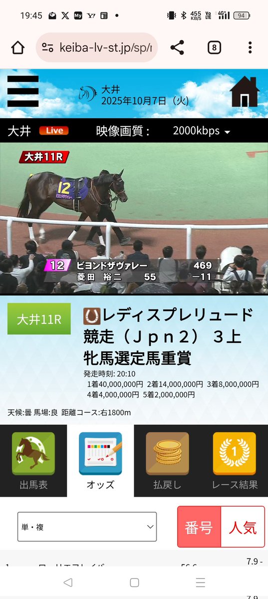 o5TxEZmF65aMIIp's tweet photo. #大井競馬11R #レディスプレリュード #jpnII #重
#ビヨンドザヴァレー さん https://t.co/7wvSUBsC4Z