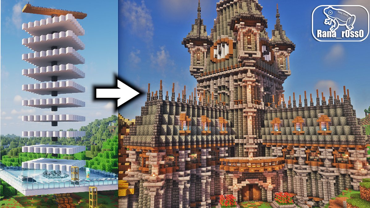 トラップタワーをダークファンタジー風建築で隠しちゃう
#Minecraft