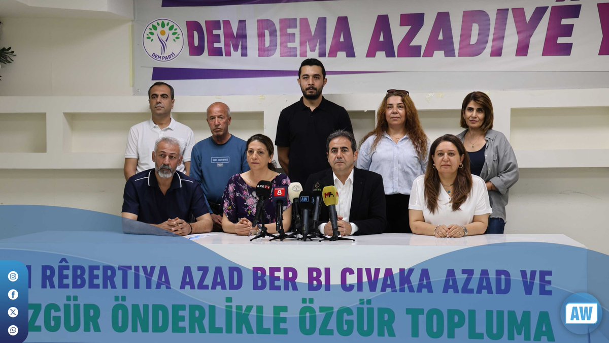Platforma Saziyên Demokratîk a Amedê derbarê “Meşa Azadiyê” ku dê li dijî Komploya 9ê Cotmehê were lidarxistin, daxuyaniya çapemeniyê da û got: “Em ê ji bo azadiya gelan bimeşin.”

ajansawelat.com/platforma-sazi…