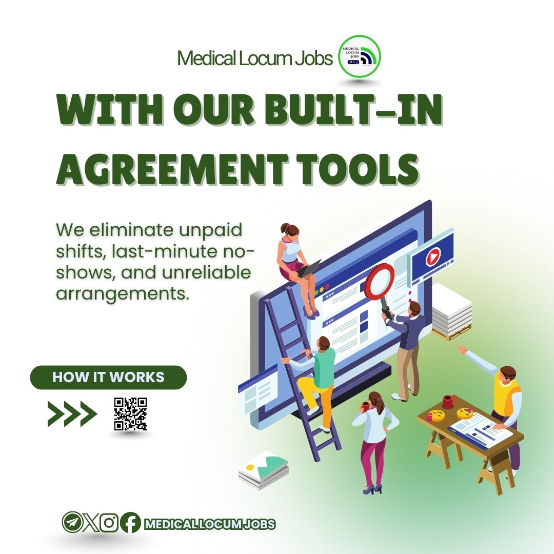 LocumNgn's tweet image. Tired of unpaid shifts or last-minute no-shows?
Our built-in agreement tools make every shift secure, reliable, and stress-free. 💼

#MLJ #WorkSmart #DigitalContracts