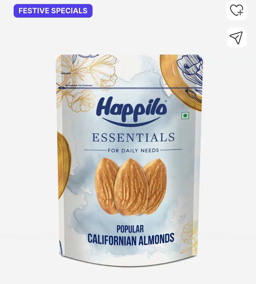 Happilo Californian Almonds 1Kg at Rs.769

fkrt.cc/h2TkRHK