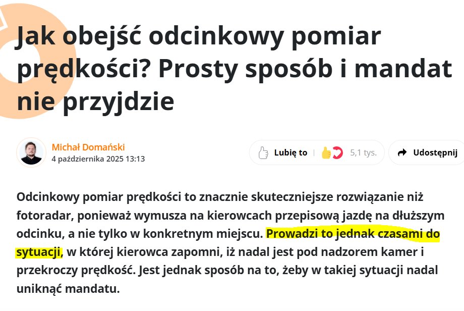 KrakowZPB's tweet image. Istnienie pomiaru prędkości prowadzi do przekroczenia prędkości? Wiecie jaki trick proponuje mediaworker z Interii? Zwolnić xD #gównodziennikarstwo #interia