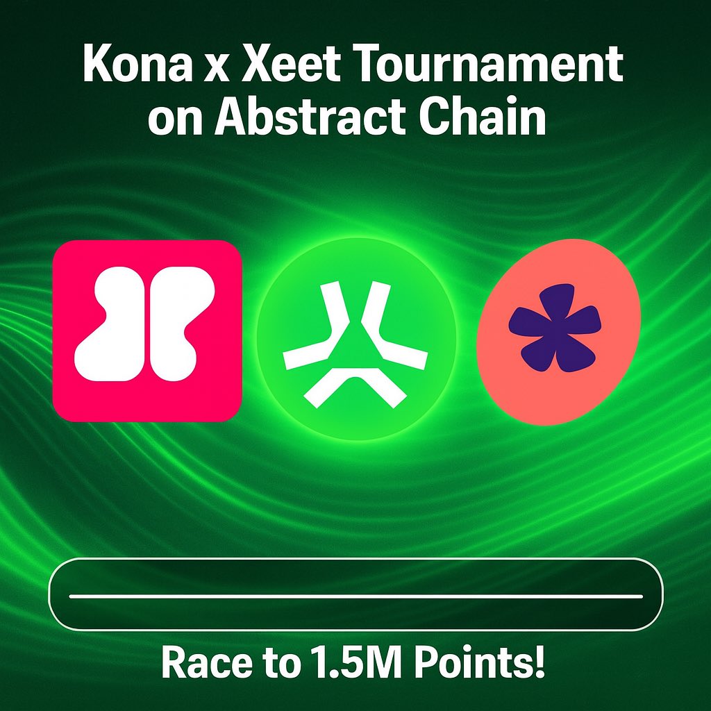 0xweb3builder's tweet image. GMabs ✳️
Diving into the @KonaDeFi x @xeetdotai tournament on @AbstractChain – 1.5M points up for grabs. Let’s turn this DeFi hype into wins.