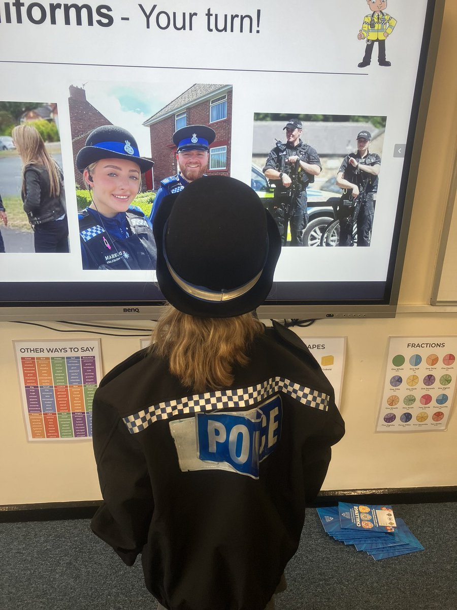 This morning Amy and Harry visited #stgodricsps to deliver week 1 of the Mini police project. The students asked some great questions and loved trying the uniform!

<a href="/DAAC_999/">DAAC</a> <a href="/pccchallenge/">Durham Police and Crime Commissioner’s Challenge</a> <a href="/PccJoyAllen/">PCC Joy Allen</a> <a href="/DurhamPolice/">Durham Constabulary</a>