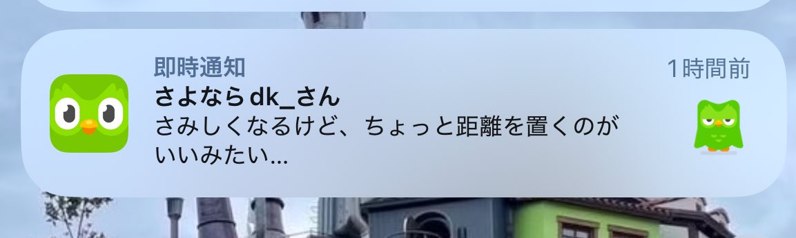 Duolingoちょっとサボったらヘラってて草なんよ