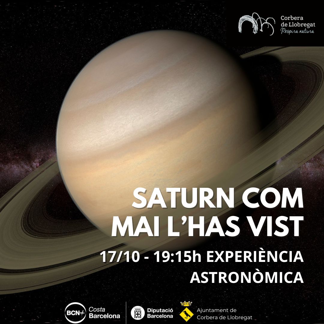 🪐 Vols veure el planeta Saturn amb la seva màxima brillantor i ben visible des de la terra??

Vine a viure una experiència astronòmica que et farà veure el planeta dels anells com mai l'has vist fins ara!

🔗 Tot el que has de saber, aquí: tuit.cat/x3Dqq