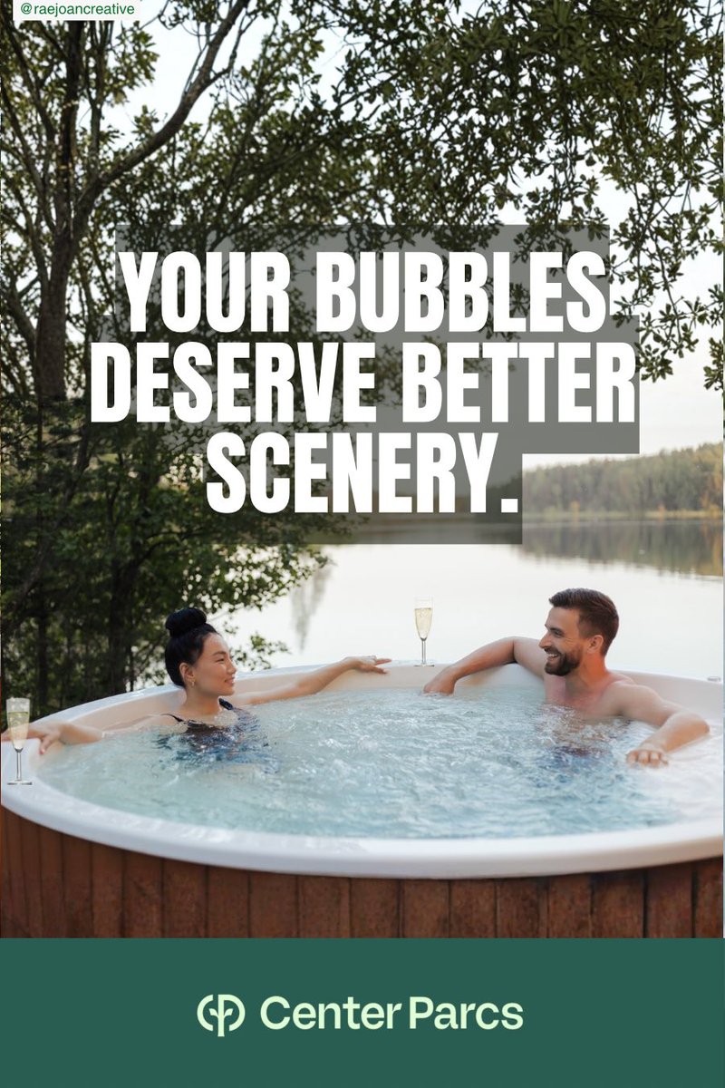 raejoancreative's tweet image. Your bubbles deserve better scenery.

Today’s @OneMinuteBriefs posters to advertise #Jacuzzis 🫧 🛁 concept for @CenterParcsNL