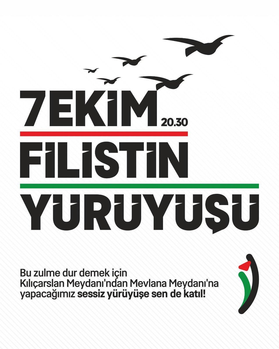 Gazze’de yaşanan soykırıma dur demek, mazlumların sesi olmak için Konya Teknik Üniversitesi ailesi olarak tüm öğrencilerimizi, akademik ve idari personelimizi “Gazze’ye Destek Yürüyüşü”ne davet ediyoruz.

📍 Kılıçarslan Meydanı
🗓07 Ekim 2025 Salı
🕣 20.30’da

GAZZE İÇİN BİR