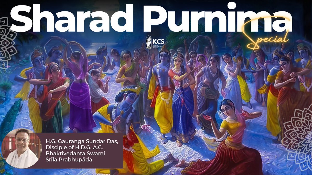 krishnaconnect8's tweet image. Join premiere of Sharad Purnima Special lecture by HG Gauranga Sundar Das today ( 7/10/2025) at sharp 6 PM IST.
Join to know the never heard before transcendental glories of Sharad Purnima.

Below is the joining link at sharp 6PM IST! 

youtu.be/QLHw0Jc2pM4