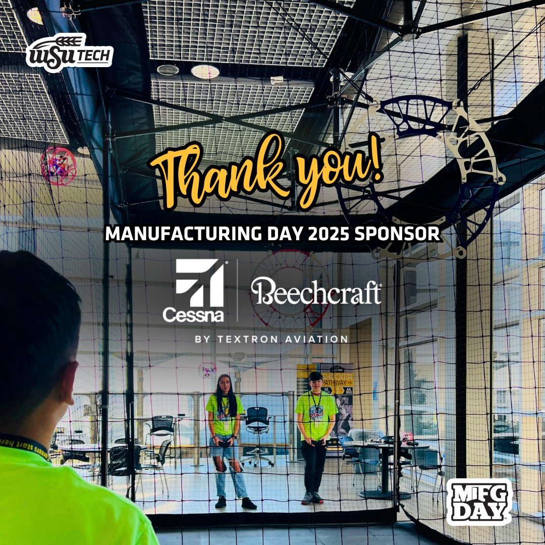 Last week, students from across Wichita explored hands-on careers in manufacturing and tech at WSU Tech. ⚙️ Huge thanks to <a href="/TextronAviation/">Textron Aviation</a> for sponsoring our Manufacturing Day event and inspiring the next generation of innovators!