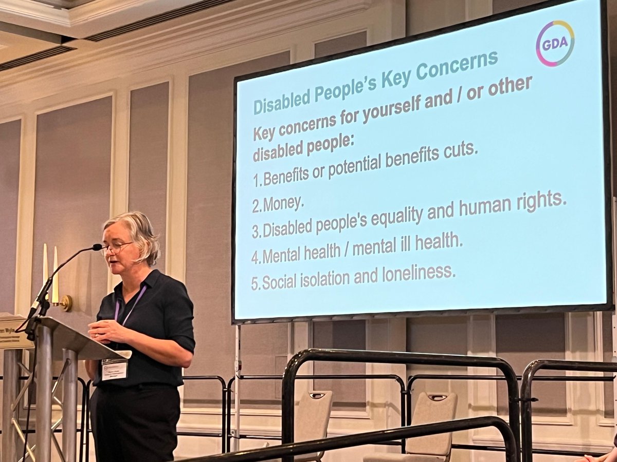 GDA's Karen shares results from 2025 survey of 756 participants. We uncovered 3 key concerns:
✂️ 96% of members concerned about benefits cuts or potential cuts
💷 93% of members concerned about money
⚖️ 91% of members concerned about disabled people's equality &amp; human rights