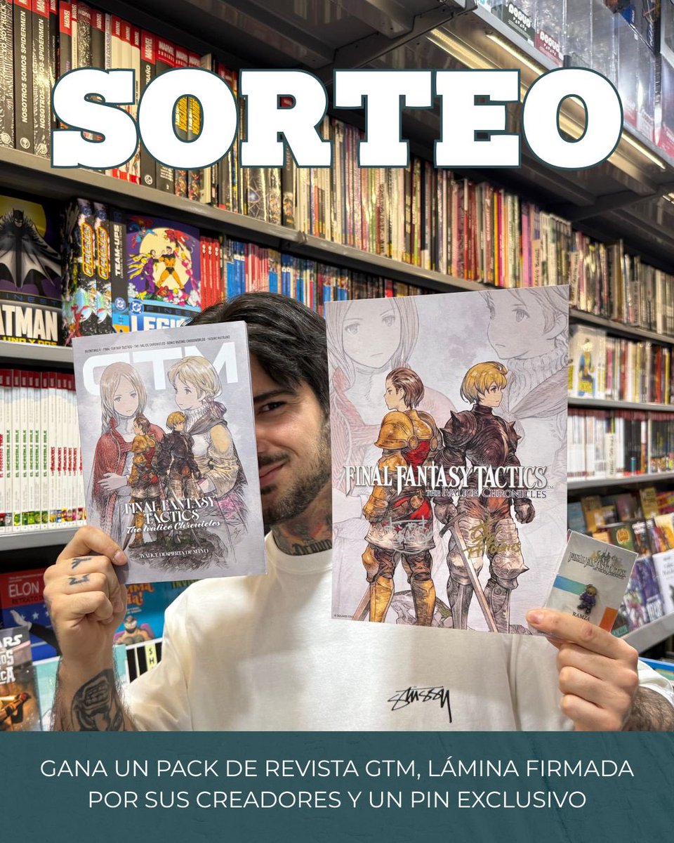 Alcalá Cómics (@alcalacomics) on Twitter photo ⚔️SORTEO⚔️
¡Gana un PACK de Final Fantasy Tactics - The Ivalice Chronicles: Revista GTM, lámina firmada por sus directores y pin exclusivo!
1️⃣Haz RT
2️⃣Sigue a @gamestribune & <a href="/alcalacomics/">Alcalá Cómics</a>
3️⃣¡Menciona a un amig@ con el que recorrerías Ivalice!
🗓️Fin 14/10/2025 - Válido para ⚔️SORTEO⚔️
¡Gana un PACK de Final Fantasy Tactics - The Ivalice Chronicles: Revista GTM, lámina firmada por sus directores y pin exclusivo!
1️⃣Haz RT
2️⃣Sigue a @gamestribune & <a href="/alcalacomics/">Alcalá Cómics</a>
3️⃣¡Menciona a un amig@ con el que recorrerías Ivalice!
🗓️Fin 14/10/2025 - Válido para