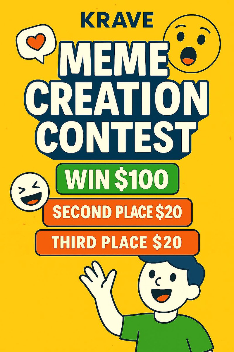 FINAL CALL!!!

The <a href="/KRAVETOKEN/">KRAVE</a> Meme Contest ends tomorrow

This is your last chance to show off your creativity and win from the $140 prize poo
🥇 1st Place – $100
🥈 2nd Place – $20
🥉 3rd Place – $20

Post your meme today,like,retweet and tag us with #KRAVEMemes

Don’t miss