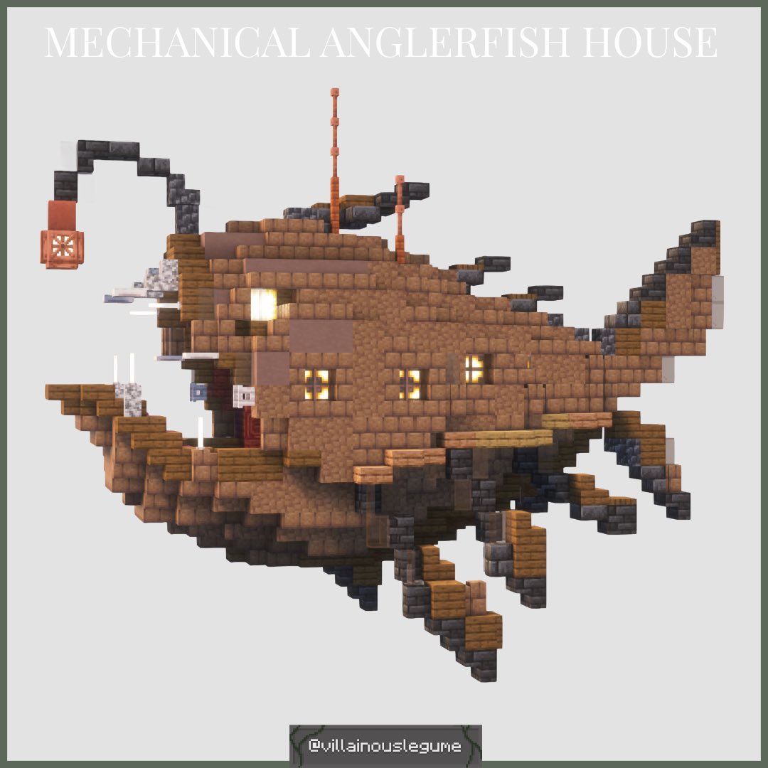legumebuilds's tweet image. Mechanical Anglerfish House 🐟 
——————————————
🏷️- #Minecraftbuilds #minecraftinspiration #minecraftdesigns #Minecraft