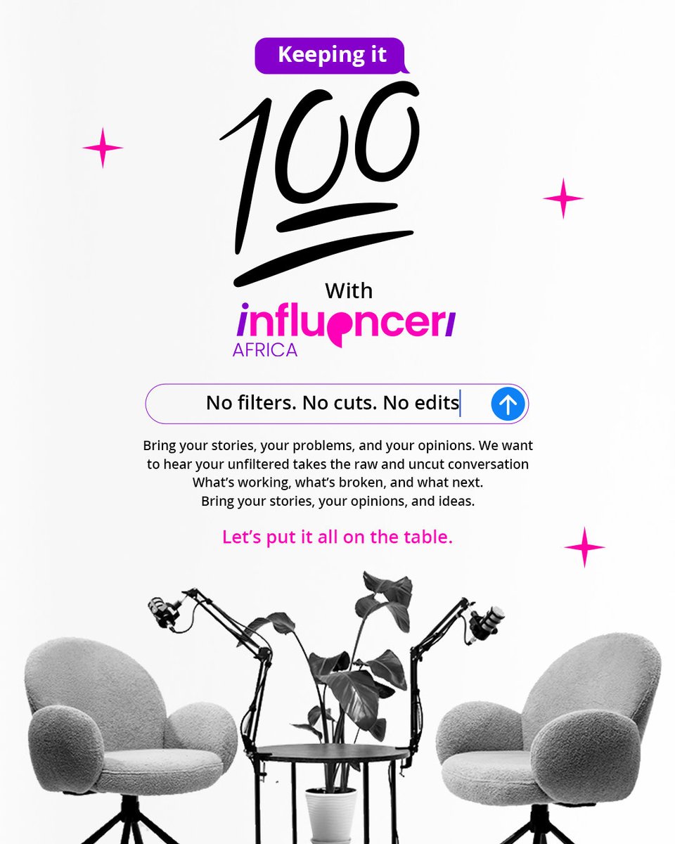 Join us for an afternoon of creativity, connection &amp; conversation featuring tours, campaign showcases, games, food, drinks &amp; more! 🔥

Dm for RSVP Link

Let’s connect, collaborate &amp; celebrate Africa’s creative wave! 

#influenceraf  #influencermarketing #openhousesession