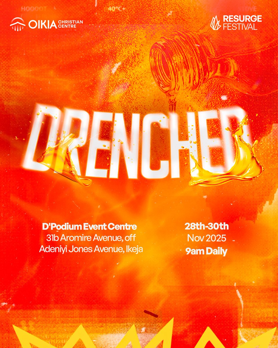 Oikiaccglobal's tweet photo. Resurge Festival 2025 is almost here, and for three powerful days, we’ll be drenched in God’s mighty rain!

It’s going to be a time of revival, refreshing, and restoration. 
Ministries will be reignited, hearts will burn again, and you will leave overflowing with God’s power! https://t.co/tk31bcAFwF