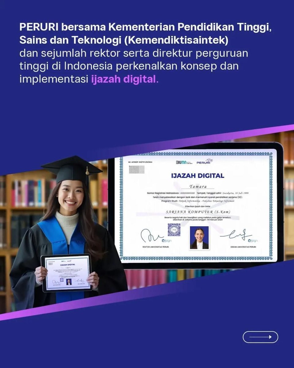 RorenWijaya's tweet photo. Bersama Kemendiktisaintek, PERURI dorong pembangunan ekosistem pendidikan tinggi yang modern, aman, terpercaya dan kompetitif.

#PerusahaanTeknologiHighSecurity #InnovationforASovereignFuture #KemajuanBerdaulat #InovasiKeamananTinggi #PeruriGovTechIndonesia #TrusteeOfSovereignty https://t.co/k4ptXSZC0y