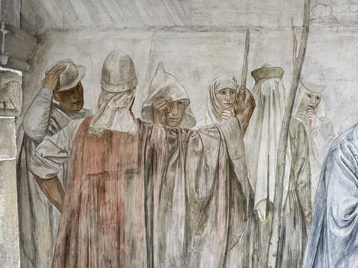 A quiet gathering from centuries past; a fresco detail at Fraumünster Church, Zürich. Soft earth tones, modest gestures, and timeless faith captured in plaster and pigment. A fragment of medieval devotion that still speaks in whispers. October 2025.
#Fraumünster #Zürich #Fresco
