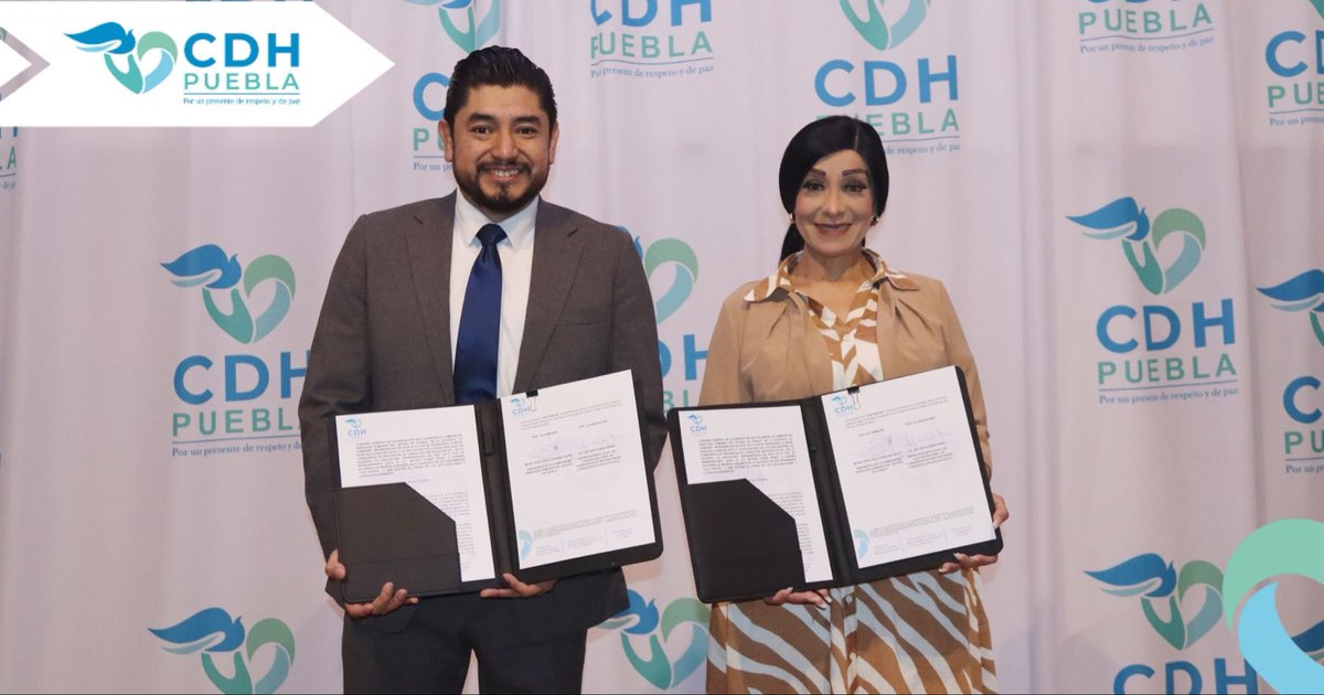 CDHPuebla's tweet photo. 🤝✨ La #CDHPuebla, encabezada por su presidenta @IselaSanchezS, firmó un convenio de colaboración con @ColegioConacon, dirigido a nivel nacional por @ArturoCondeP. https://t.co/vPQFjLCtEX
