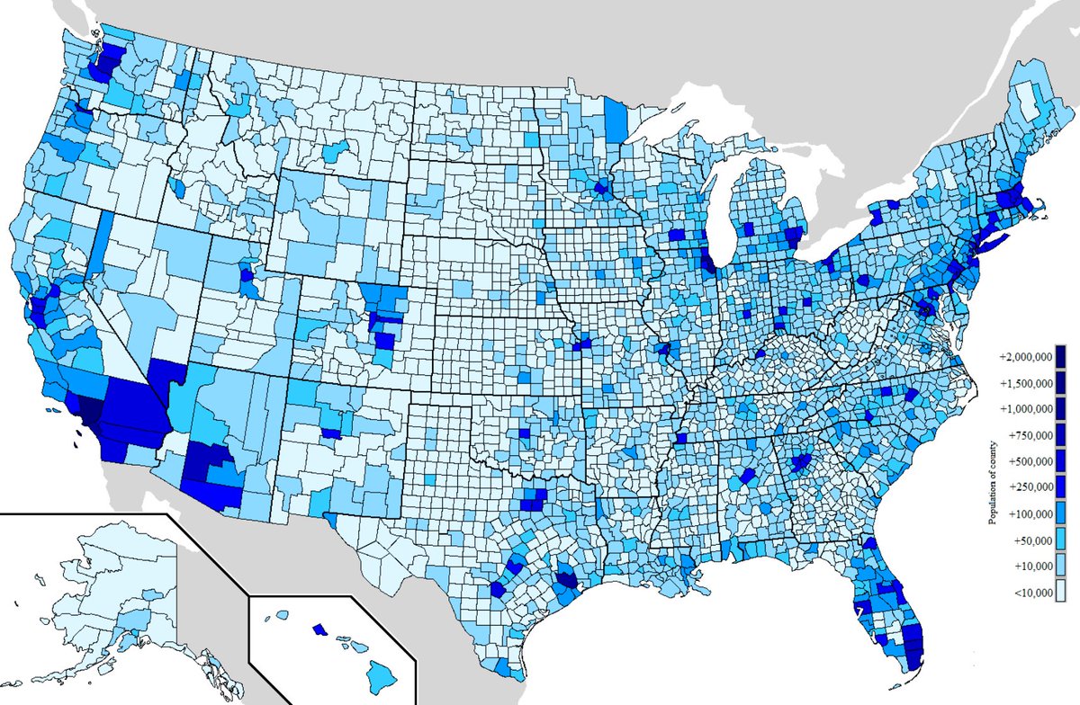 bilbrown's tweet photo. @MJTruthUltra Those acres and MILES of land with no people sure voted for it... the concentration of blue above is the POPULATION of the United States. the only reason he won is he LIED to Latinos... https://t.co/Iwcg7vUL1X https://t.co/0iaAe5Vedk