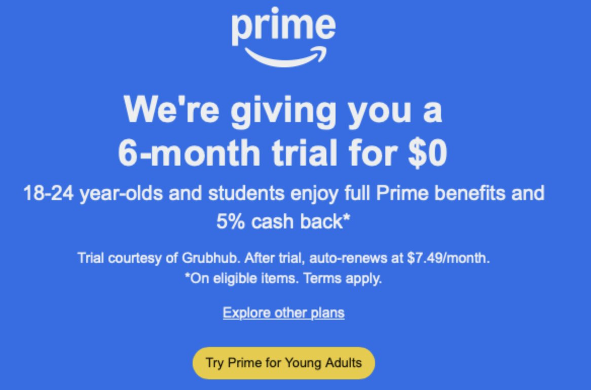 nextgen_deals's tweet image. Prime Student 
18-24 year-olds and students enjoy a 6-month trial for $0  

amzn.to/3IBQbYB #ad