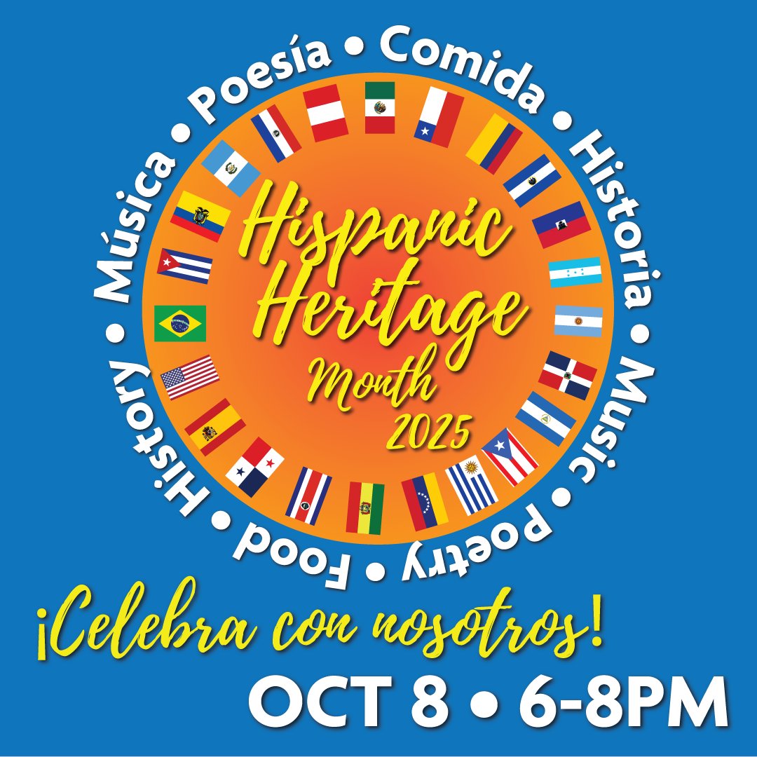 🎉 ¡Celebremos el Mes de la Herencia Hispana! 🇲🇽🇨🇴🇸🇻
Únete este miércoles 8 de octubre, 6–8 PM en el Johnson County Arts &amp; Heritage Center (8788 Metcalf Ave, Overland Park).

🎶 Música, arte y mucha alegría para toda la familia — ¡evento GRATIS y abierto al público! 💃🕺
