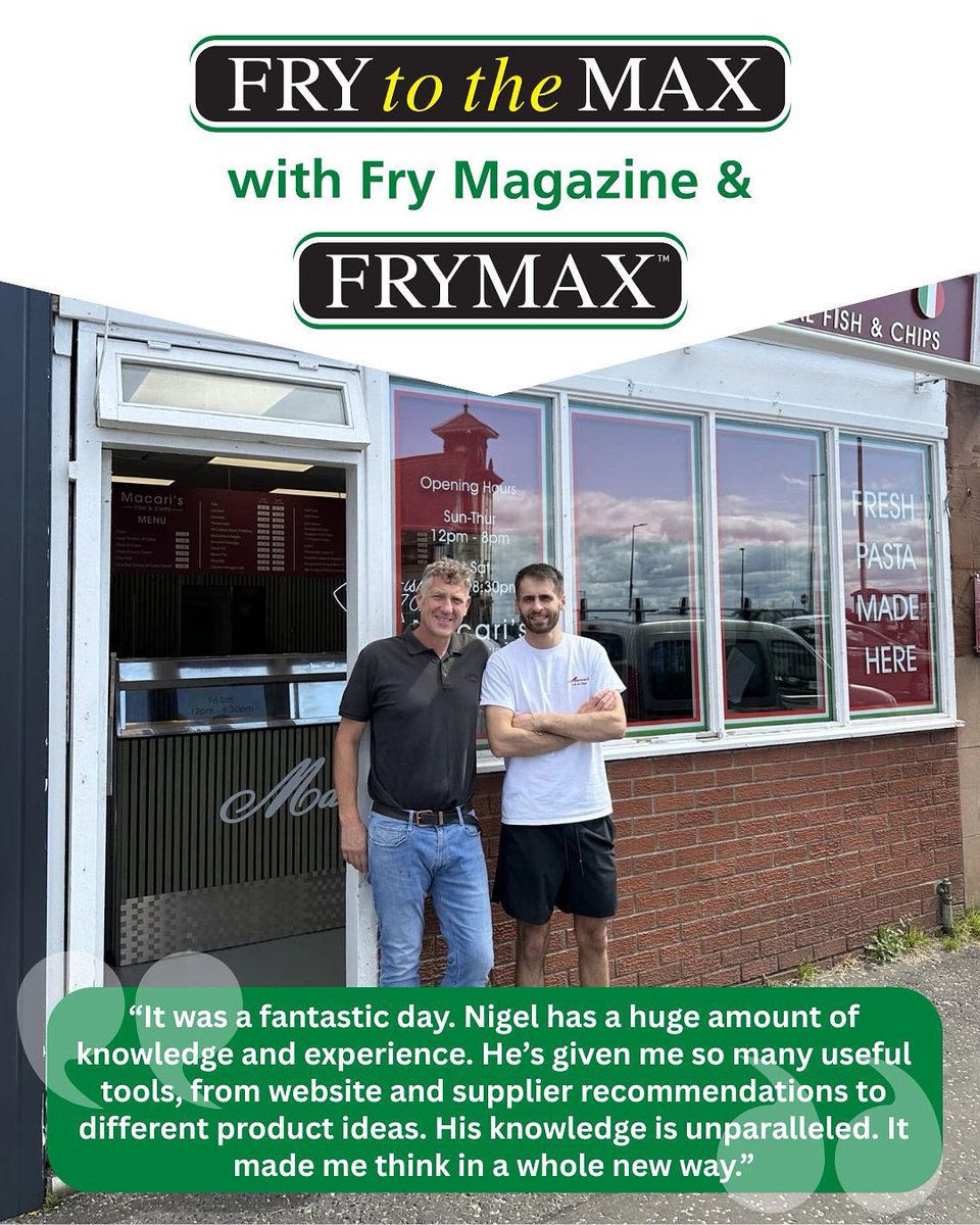 ENTER THE PRIZE DRAW NOW

Like and comment below with your shop name, or email us your details; FRY TO THE MAX at info@fry-online.co.uk

@frymax_cooking_oil #oil #cookingoil #cook #fish #chips #fry #fishandchips #fishandchipshop #fryingoil #frying