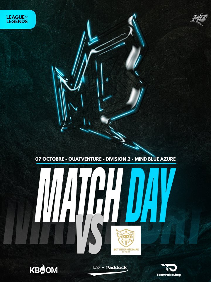 Premier match officiel pour nos Azure!💙

🕙21H
🆚 Bot Intermédiaire Esports
📺 twitch.tv/sari3ls

#MindToWin