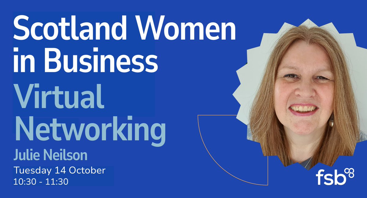 Garry Clark FSB (@fsb_garryc) on Twitter photo We're just a week away from our next <a href="/FSB_Scotland/">FSB Scotland</a> Women in Business event with our host, Julie Neilson.
Book in not for some relaxed and supportive business networking. All welcome.
go.fsb.org.uk/4nS8YOd We're just a week away from our next <a href="/FSB_Scotland/">FSB Scotland</a> Women in Business event with our host, Julie Neilson.
Book in not for some relaxed and supportive business networking. All welcome.
go.fsb.org.uk/4nS8YOd