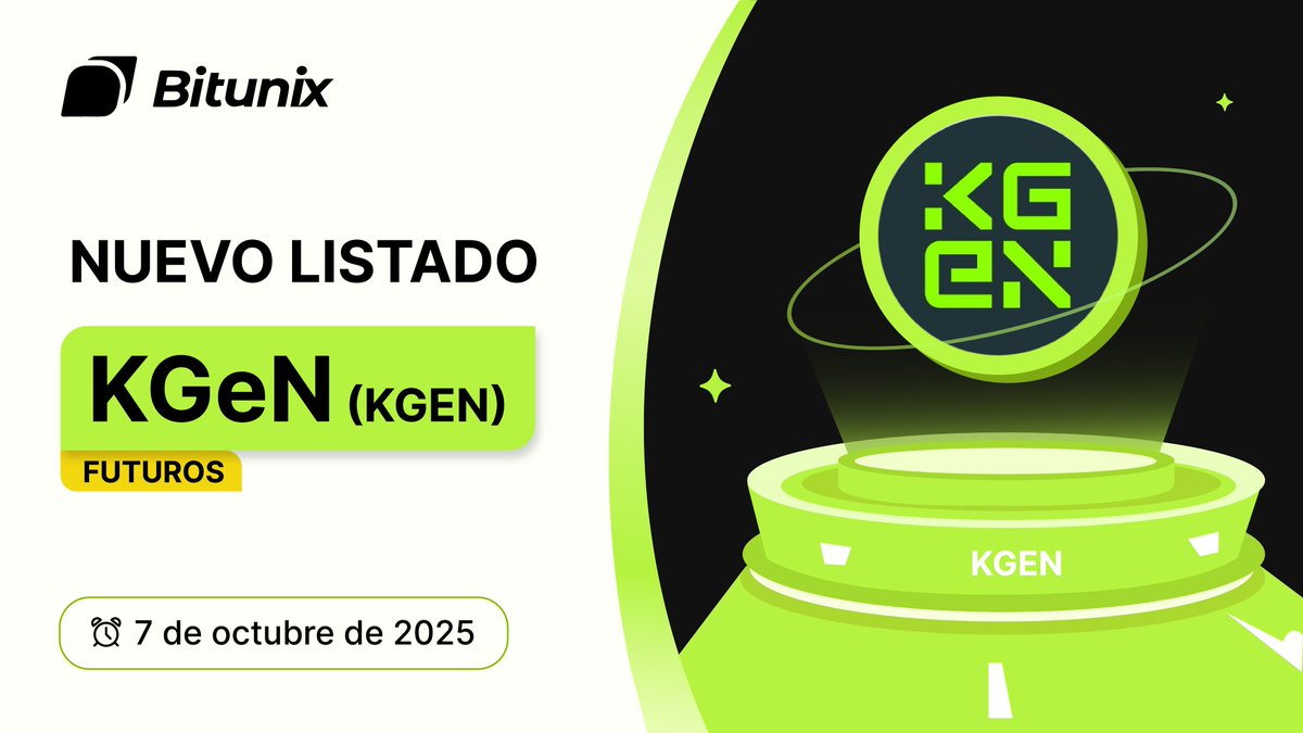 BitunixES's tweet image. 📣 $KGEN @KGeN_IO

¡El trading ya está disponible en Bitunix Futuros! 🚀

🔥 Trading de Futuros: short.bitunixads.com/LVoOWrC2

ℹ️ Más información: short.bitunixads.com/b5Rg8pZY