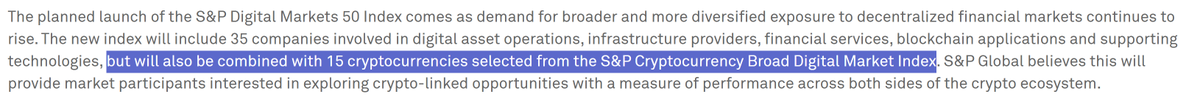 wagmi_plsfix's tweet image. $HYPE will be included in the 15 cryptos selected by the S&amp;amp;P Digital Markets 50 Index. The press release today states that they will pick the 15 cryptocurrencies from their already existing S&amp;amp;P Cryptocurrency Broad Digital Market Index - the top 10 by weighting includes $HYPE