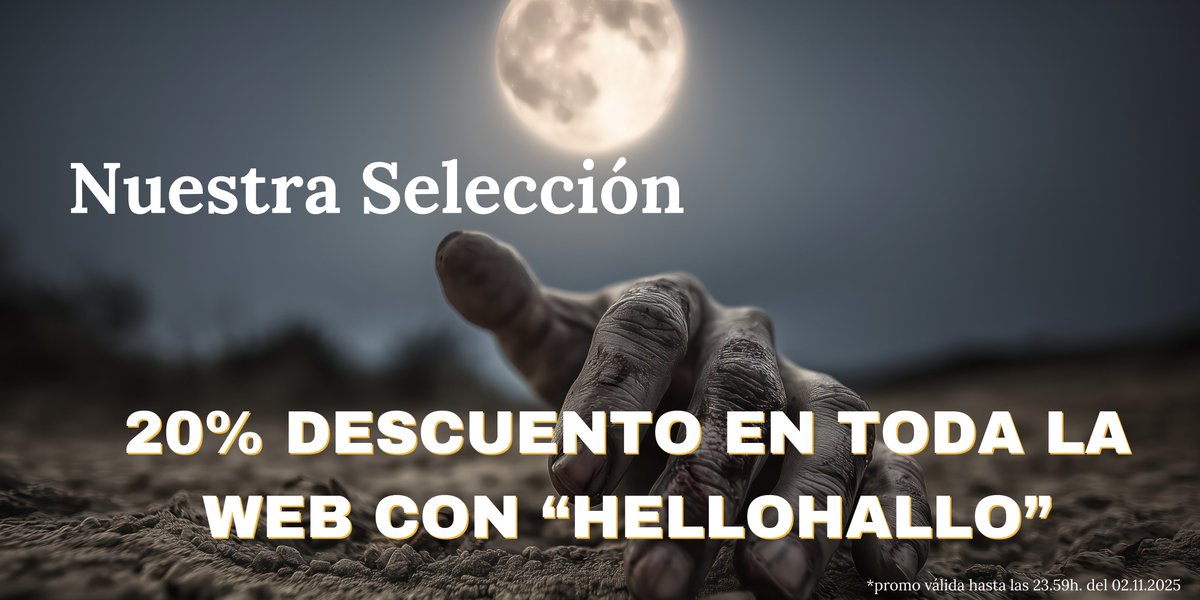 Estamos celebrando TODAS las historias de #suspense #terror #misterio #thriller y #apechusque antes de que parezca obligatorio...
Añade HELLOHALLO al realizar tu #compraonline en caso45.com tanto en envíos (gratis) como para recoger en tienda y ¡hártate de leer! 🎃🪓