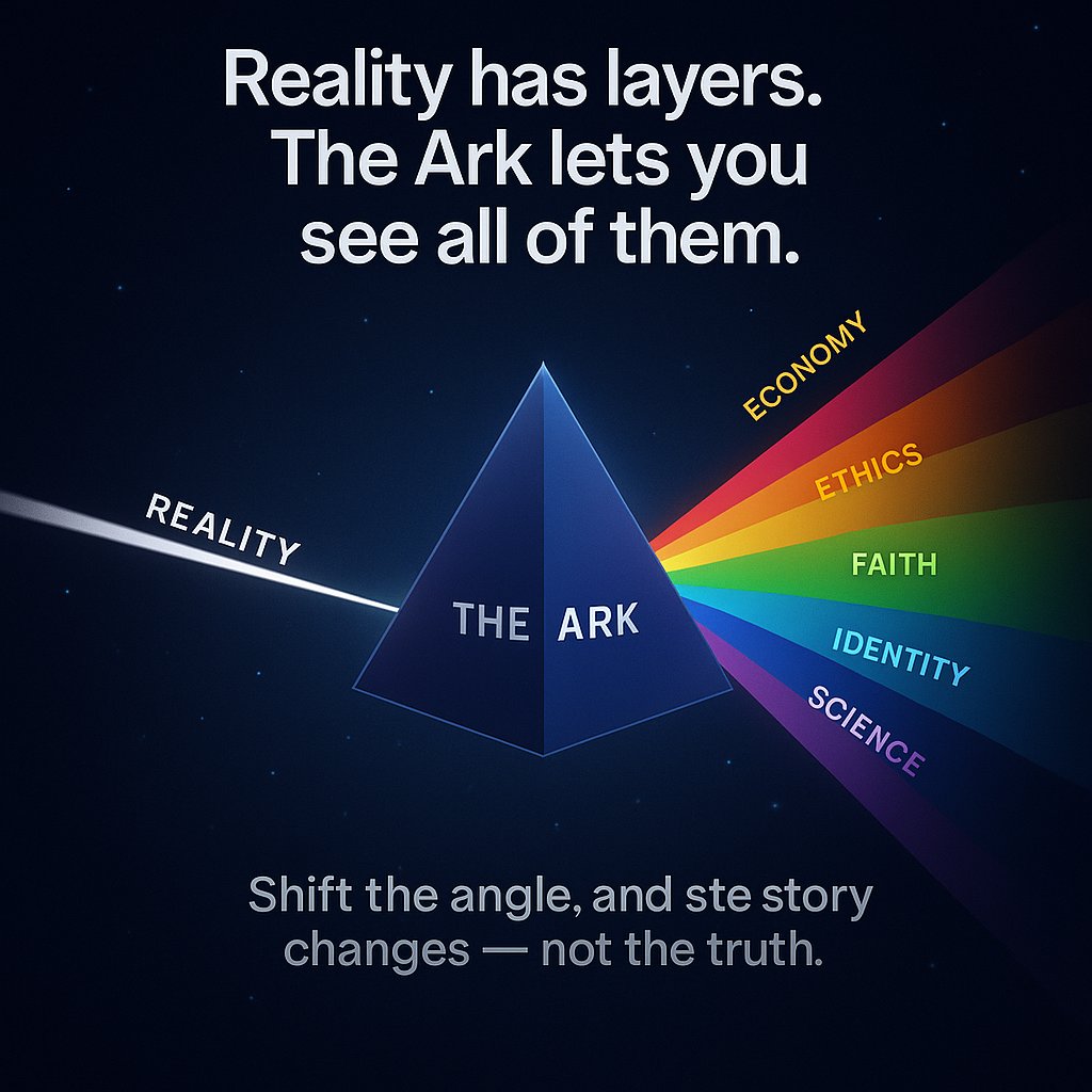 TheArk_app's tweet image. Every debate begins with noise and ends in ego.
The Ark begins with systems and ends in understanding.

Reading Mode is now live, explore simulations that diagnose our moral, economic, and technological contradictions.

Each model is a mirror held up to civilization,  where ideas…