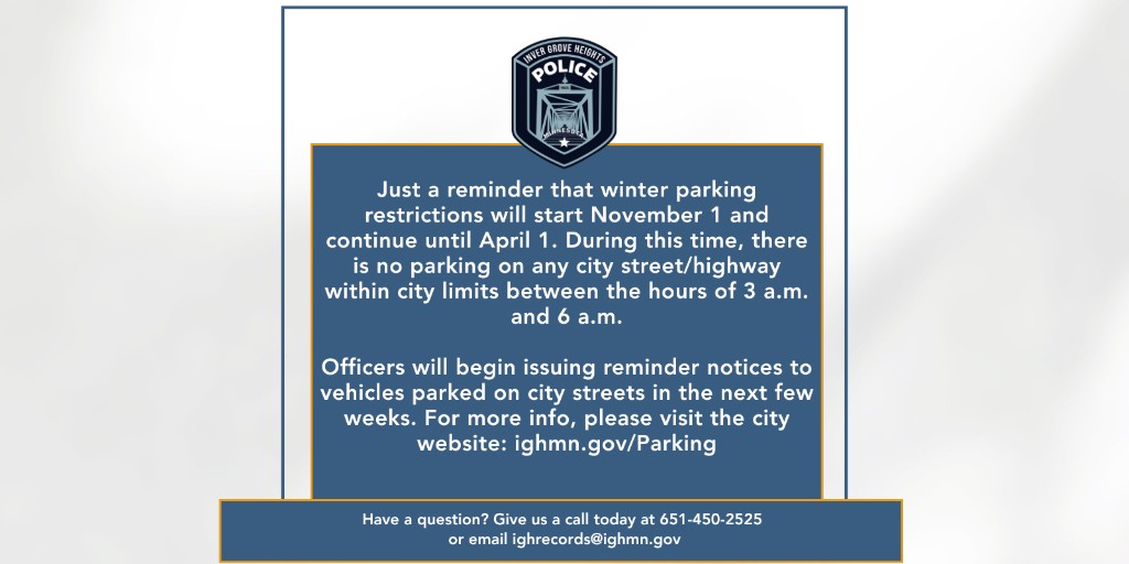 🚓Here is the IGH PD weekly report for Sep. 29 - Oct. 5. 
🗺️For more information, including an interactive crime map and monthly reports, head to the City's website at:
ighmn.gov/CrimeMap