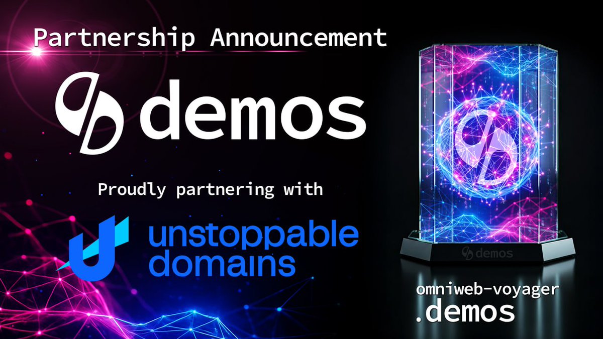 Unstoppable Identity Meets Universal Connectivity

Demos is pleased to partner with <a href="/unstoppableweb/">Unstoppable Domains</a> to deliver seamless, unified identity across all webs.

Your Identity. Your Rules.👇